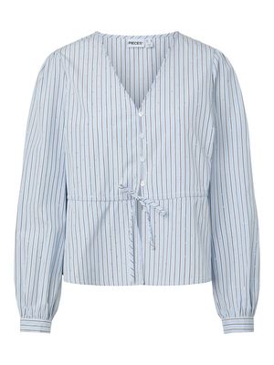 PCEVERSON L/S TOP WVN BC Brunnera Blue/Plum P