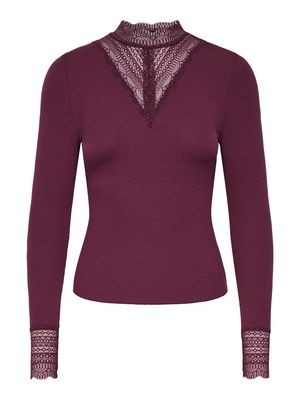 ONLTILDE L/S HIGH NECK LACE TOP JRS NOOS Fig