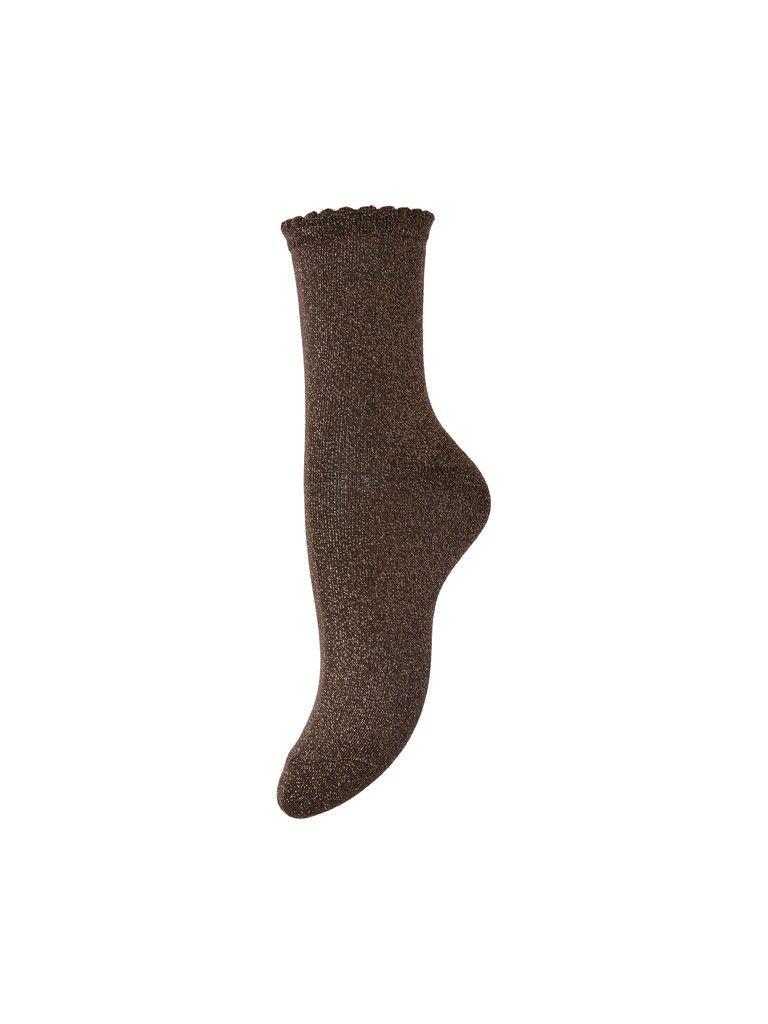 PCSEBBY GLITTER LONG SOCKS NOOS BC Morel/TONED LUREX