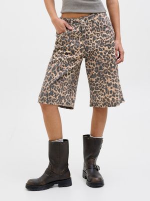 JXALINA SARAH BAGGY MW SHORTS PNT Cornstalk/Leopard