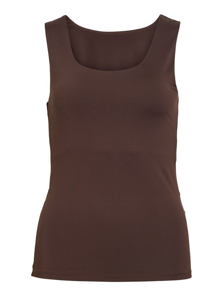 VIKENZA U-NECK S/L TANK TOP REV - NOOS Coffee Bean