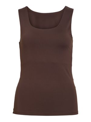 VIKENZA U-NECK S/L TANK TOP REV - NOOS Coffee Bean