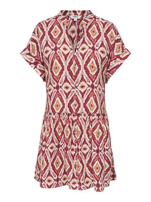 ONLELODY MIKASI S/S SHORT DRESS WVN EX Brick Red/ABSTRACT S
