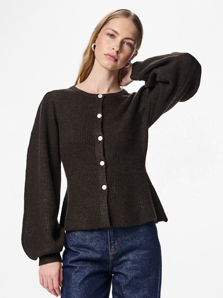 PCSILLY LS PUFF KNIT CARDIGAN NOOS BC Delicioso/Melange