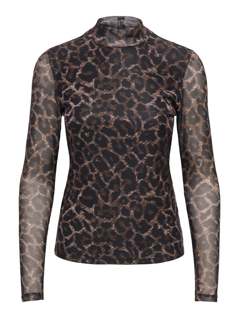 ONLERICA MESH L/S TOP JRS NOOS Raw Umber/Black leo
