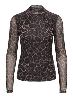 ONLERICA MESH L/S TOP JRS NOOS Raw Umber/Black leo