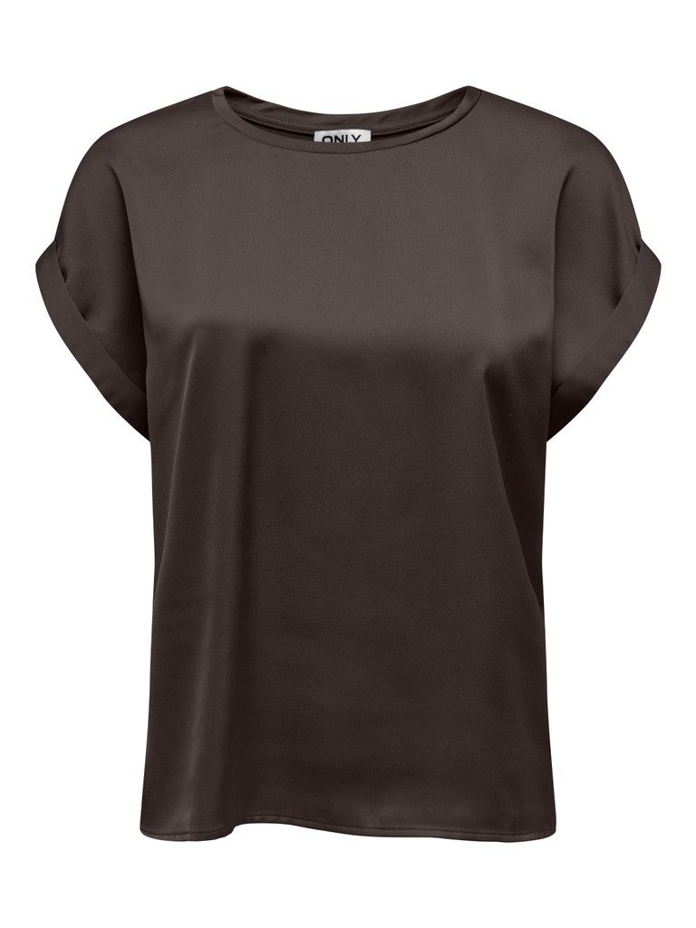 ONLLIEKE S/S SATIN MIX TOP WVN NOOS Chocolate Torte