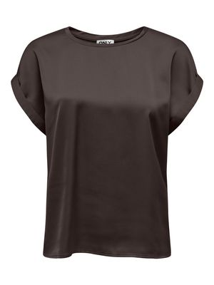 ONLLIEKE S/S SATIN MIX TOP WVN NOOS Chocolate Torte