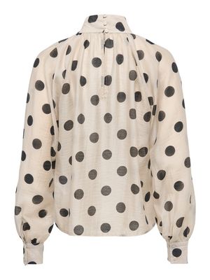 JDYFAY L/S TOP WVN Cement/BLACK DOT