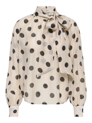 JDYFAY L/S TOP WVN Cement/BLACK DOT
