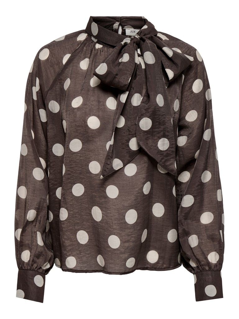 JDYFAY L/S TOP WVN Coffee Bean/CEMENT DOT