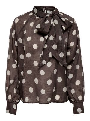 JDYFAY L/S TOP WVN Coffee Bean/CEMENT DOT