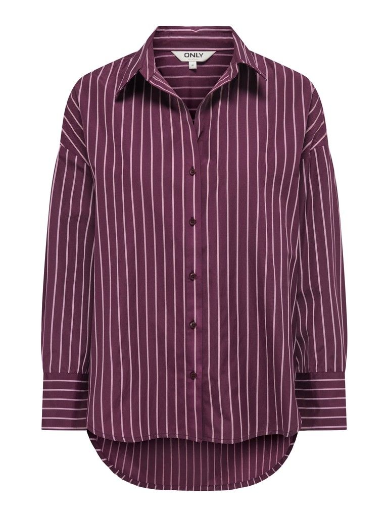 ONLOREGON ALVA LS REG SHIRT NOOS WVN Grape Wine/CHILI PEP