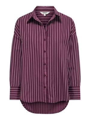 ONLOREGON ALVA LS REG SHIRT NOOS WVN Grape Wine/CHILI PEP