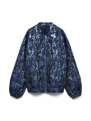 VMBARBARA LS JAQUARD BOMBER EXP Navy Blazer/JACQUARD