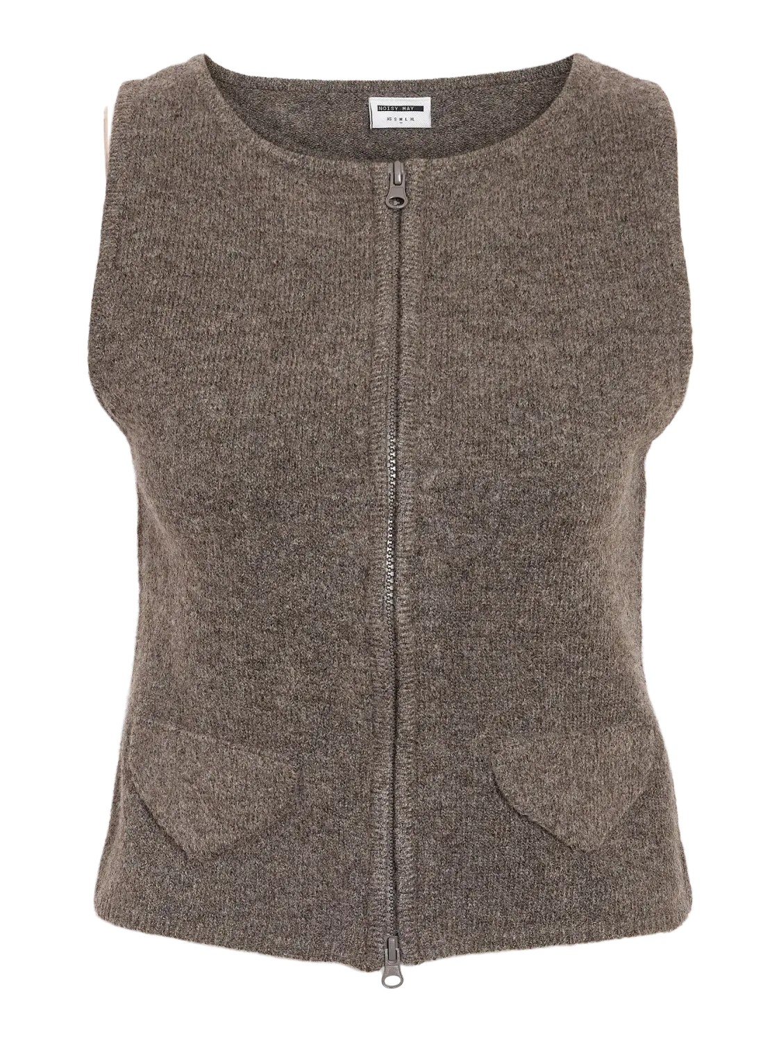 NMSLOAN S/L 2WAY ZIP KNIT WAISTCOAT Morel/MELANGE