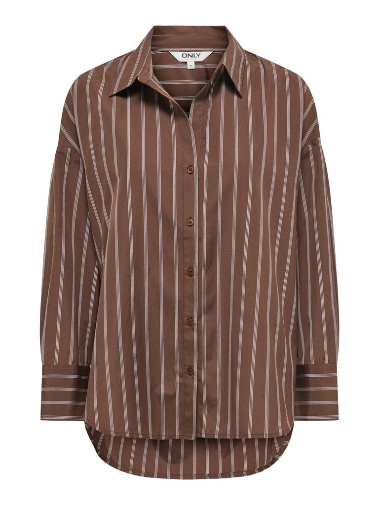 ONLOREGON ALVA LS REG SHIRT NOOS WVN Potting Soil/CLOUD D