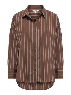 ONLOREGON ALVA LS REG SHIRT NOOS WVN Potting Soil/CLOUD D