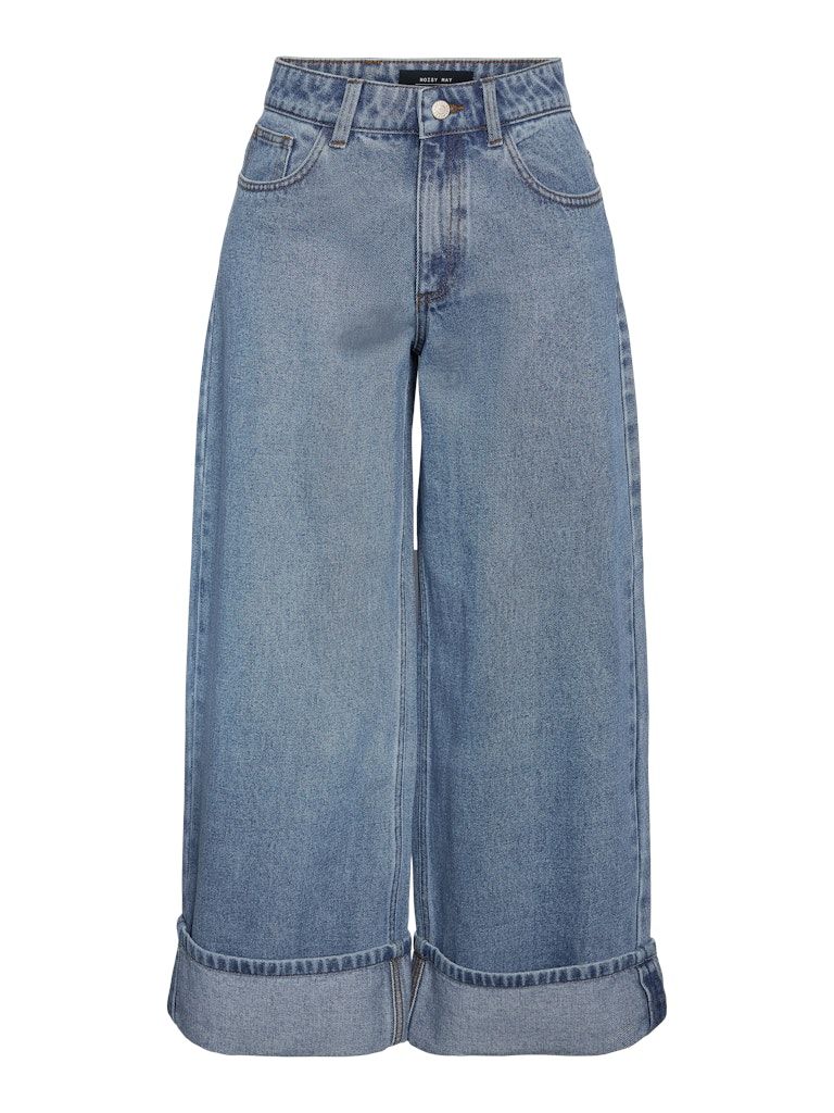 NMKETTIE NW FOLD-UP WIDE JEANS VI597MB Medium Blue Denim
