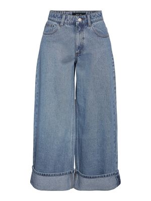 NMKETTIE NW FOLD-UP WIDE JEANS VI597MB Medium Blue Denim