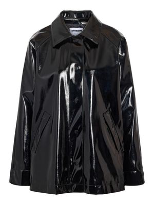 NMSKY VINYL PLEATED JACKET Black