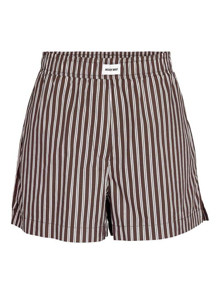 NMFRIDA MW STRIPE SHORTS Chocolate Brown/BIRC