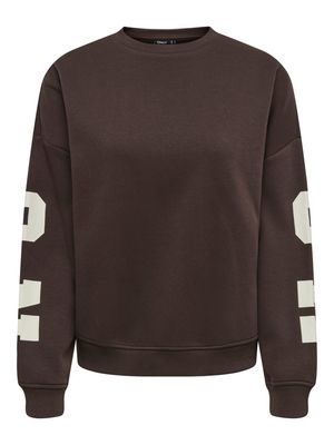 ONLSWEAT L/S BACK/SLEEVE PRINT SWT NOOS Coffee Bean-BIRCH HOUSTON PRIN