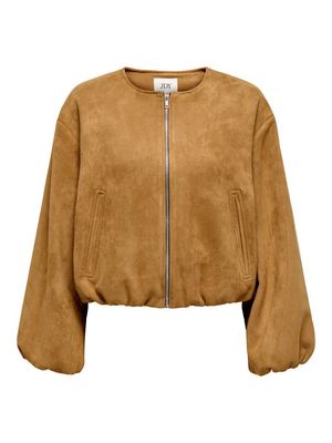 JDYNIA FAUX SUEDE BALLOON JACKET NOOS Cognac/SILVER TRIM