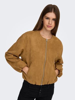 JDYNIA FAUX SUEDE BALLOON JACKET NOOS Cognac/SILVER TRIM