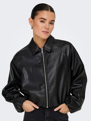 ONLSARAMY FAUX LEATHER BOMBER OTW NOOS Black