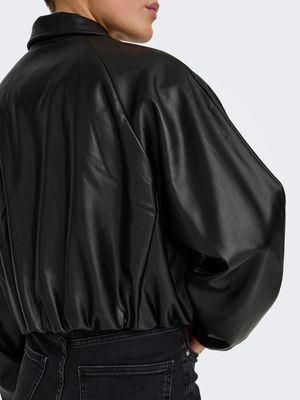 ONLSARAMY FAUX LEATHER BOMBER OTW NOOS Black
