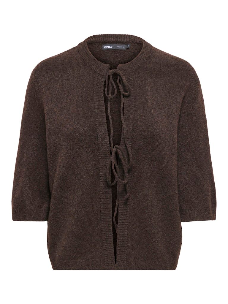 ONLSIMONI 2/4 BOW CARDIGAN KNT NOOS Coffee Bean-MELANGE