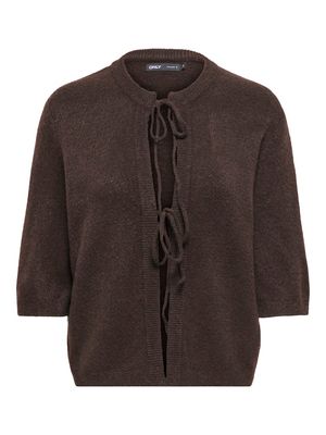 ONLSIMONI 2/4 BOW CARDIGAN KNT NOOS Coffee Bean-MELANGE