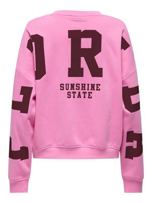 ONLSWEAT L/S BACK/SLEEVE PRINT SWT NOOS Fuchsia Pink/FIG FLO