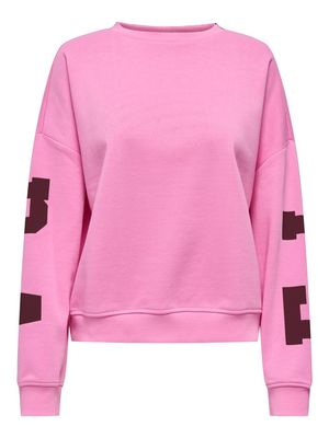 ONLSWEAT L/S BACK/SLEEVE PRINT SWT NOOS Fuchsia Pink/FIG FLO