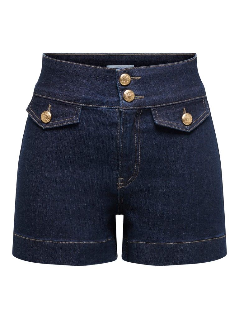 ONLEMILIA HW GOLD BUT DNM SHORTS NOOS Dark Blue Denim