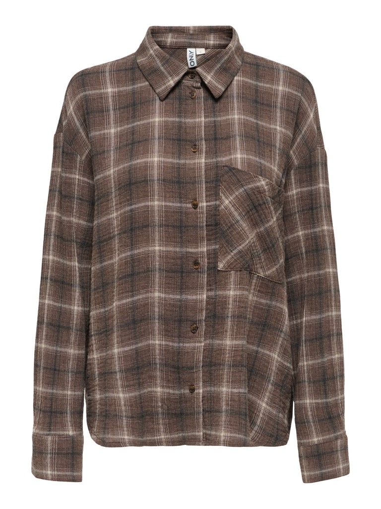 ONLFAJAN L/S CHECK SHIRT WVN Chocolate Martini-Brown check