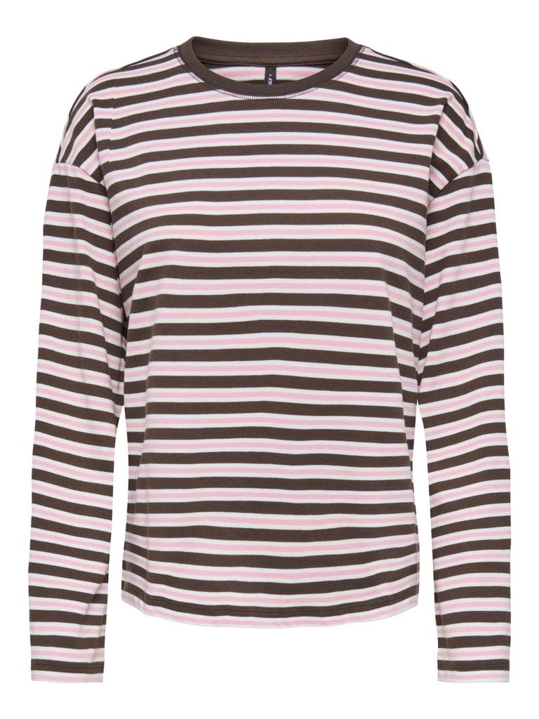 ONLNEW SOPH L/S O-NECK TOP BOX JRS NOOS Black Coffee/Orchid