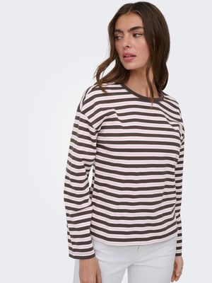 ONLNEW SOPH L/S O-NECK TOP BOX JRS NOOS Black Coffee/Orchid