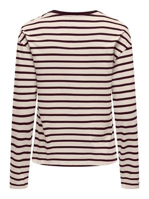 ONLNEW SOPH L/S O-NECK TOP BOX JRS NOOS Birch/Winetasting +