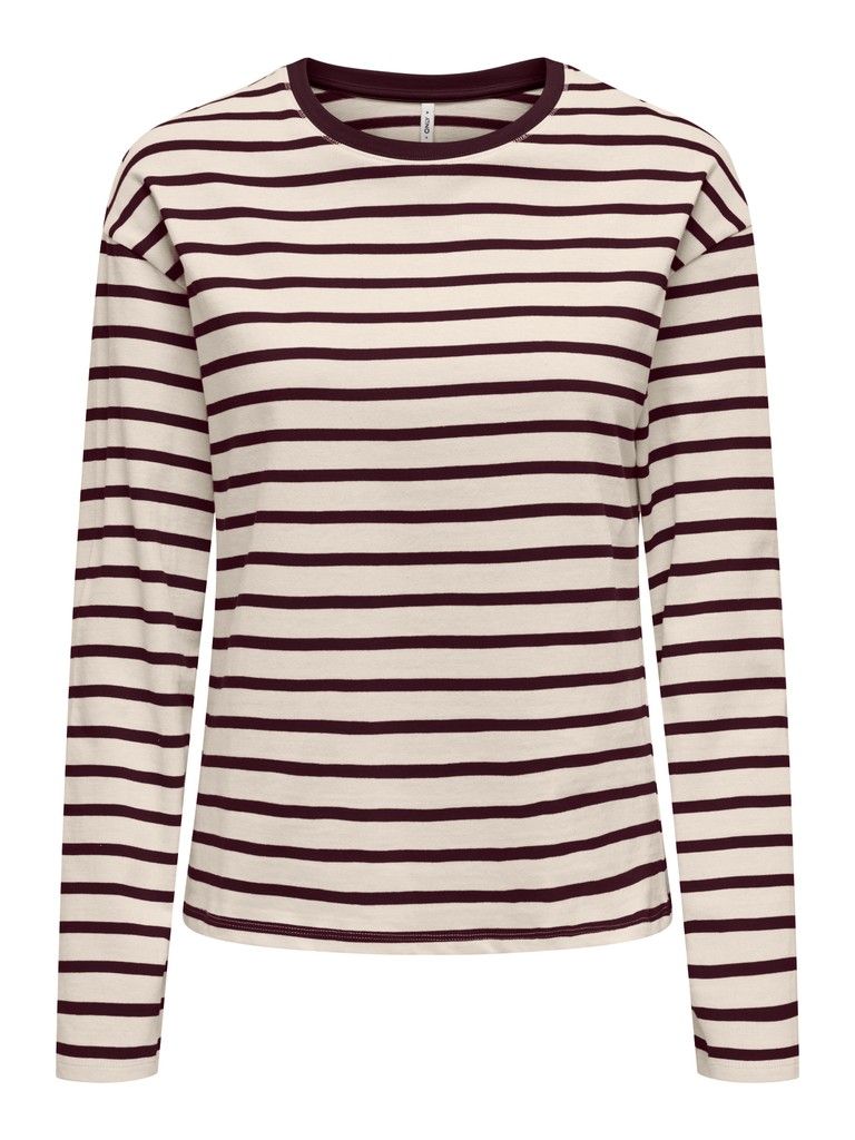 ONLNEW SOPH L/S O-NECK TOP BOX JRS NOOS Birch/Winetasting +