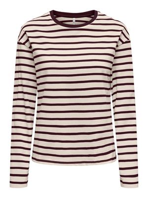 ONLNEW SOPH L/S O-NECK TOP BOX JRS NOOS Birch/Winetasting +
