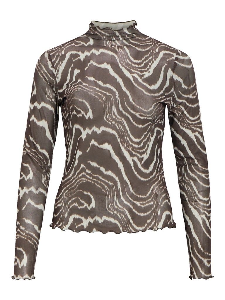 OBJNELA SLI L/S MESH TOP E REP Seal Brown/Birch