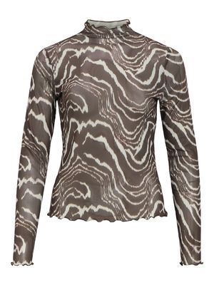 OBJNELA SLI L/S MESH TOP E REP Seal Brown/Birch