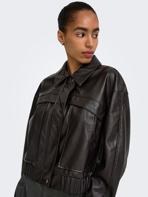 ONLMELLE FAUX LEATHER JACKET OTW Chocolate Torte