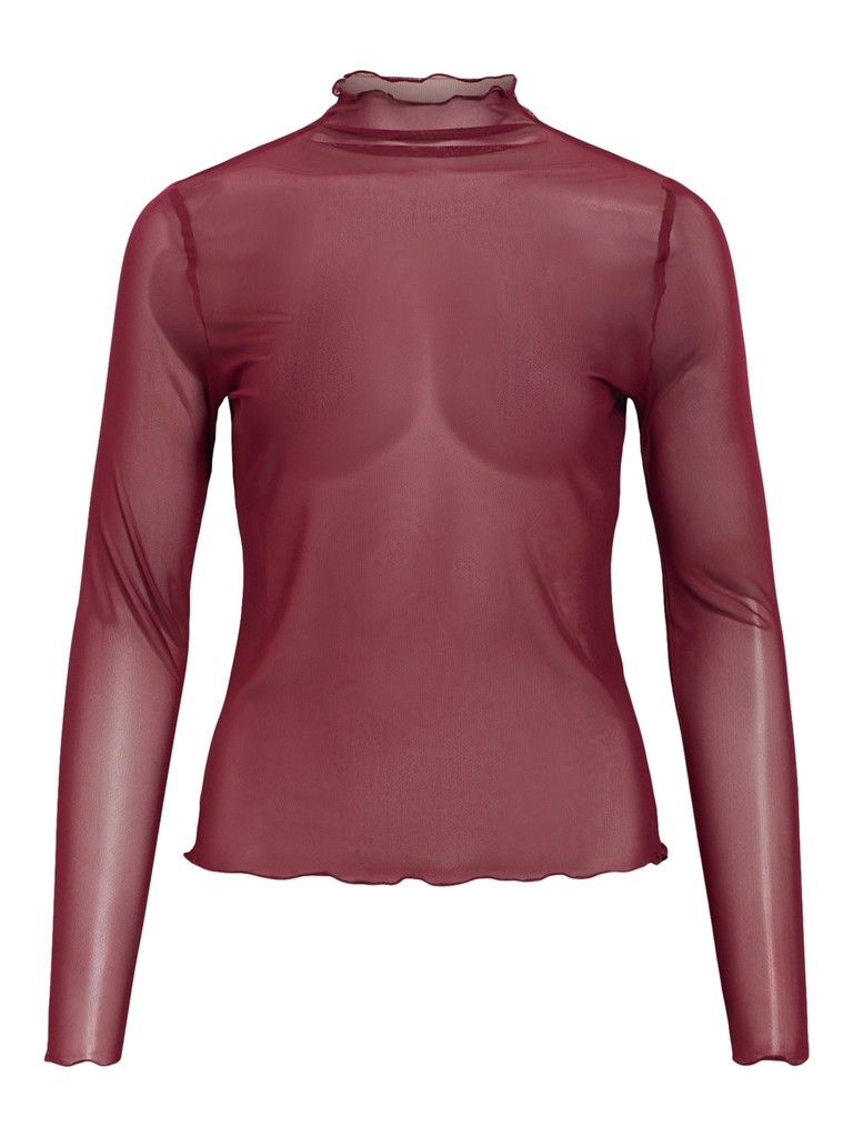 OBJNELA SLI L/S MESH TOP E REP Windsor Wine