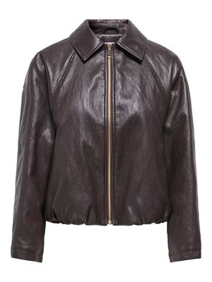 ONLMASJA L/S FAUX LEATHER BOMBER PNT Chocolate Torte