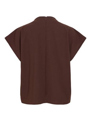 VIMERLANO FUNNELNECK S/S TOP/1 Coffee Bean