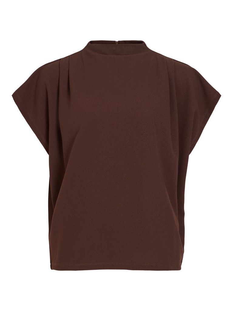 VIMERLANO FUNNELNECK S/S TOP/1 Coffee Bean