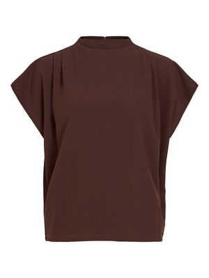 VIMERLANO FUNNELNECK S/S TOP/1 Coffee Bean